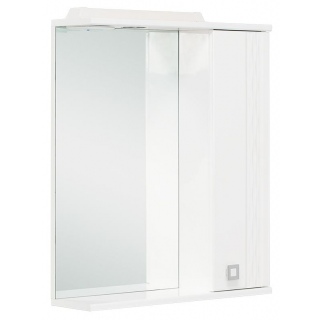Шкаф-зеркало Onika Лига 52 белый, правый, с подсветкой