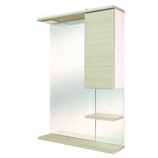 Шкаф-зеркало Onika Элита 60, оливковый, правый, с подсветкой