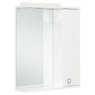 Шкаф-зеркало Onika Лига 60 белый, правый, с подсветкой